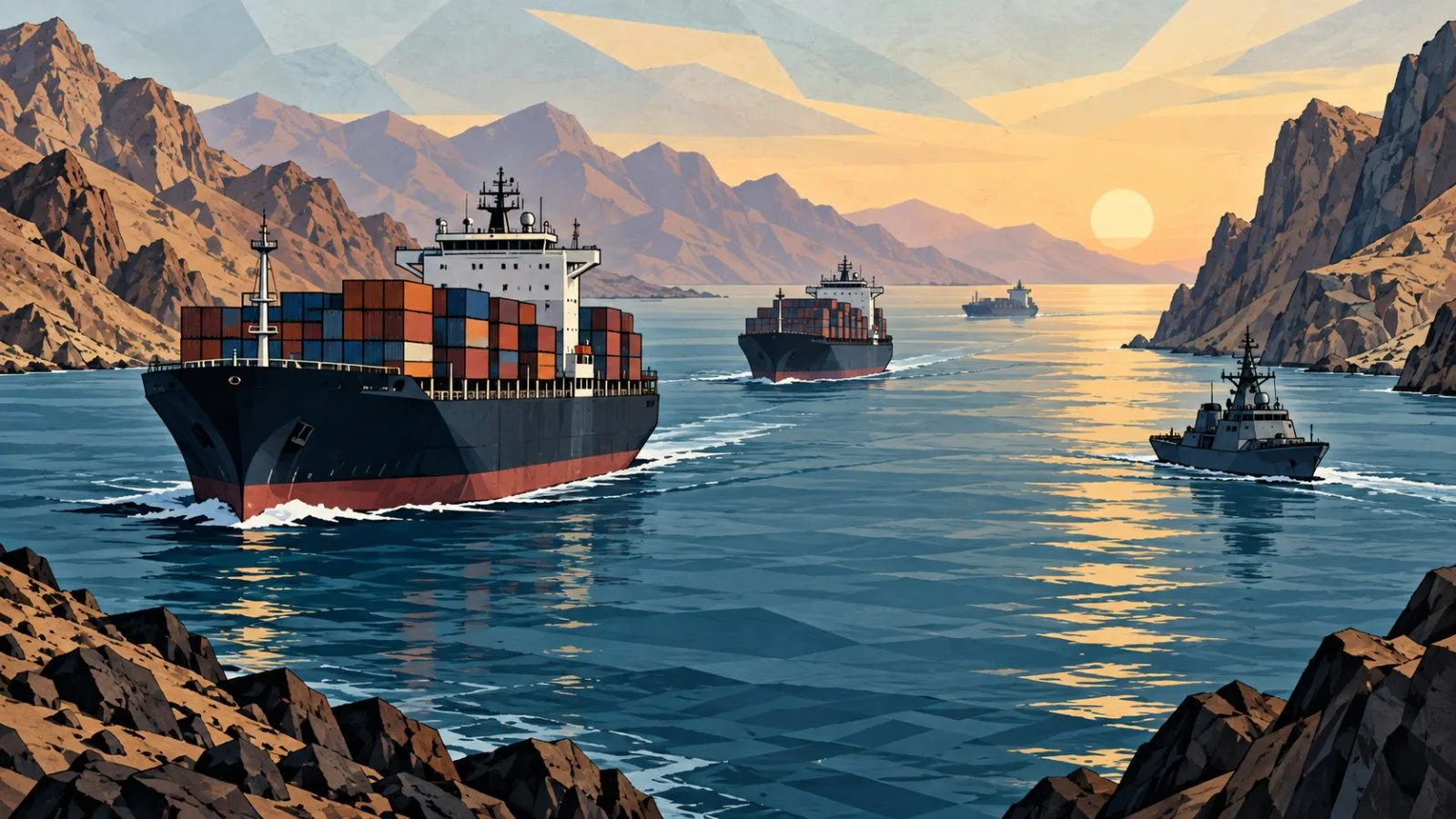 Cargo ships pass through the Strait of Hormuz at dawn / TokenPost.ai