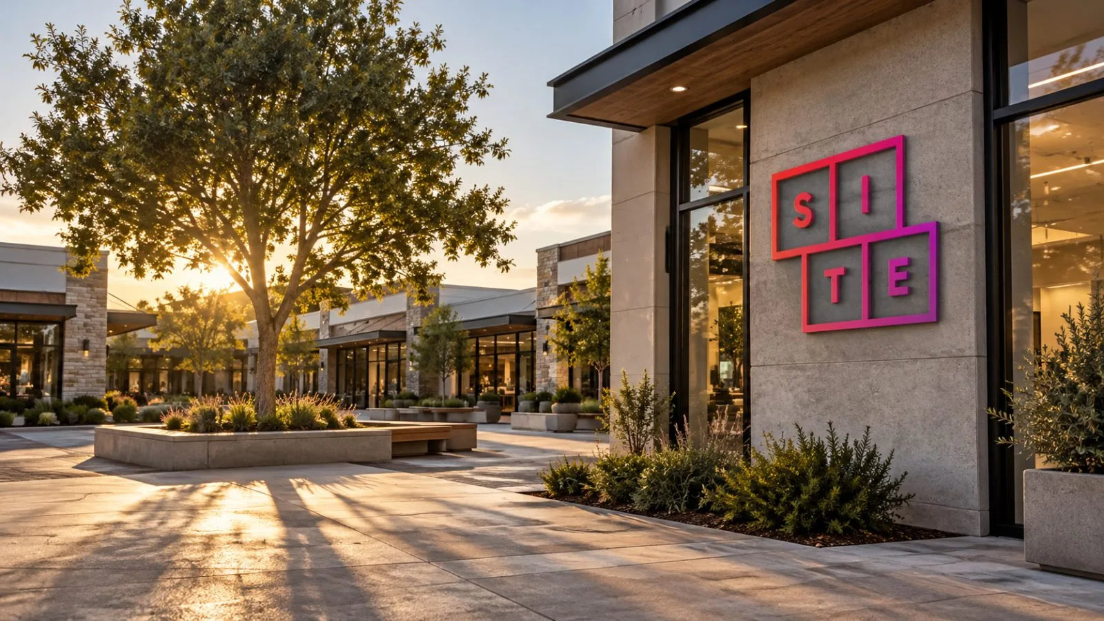 Long afternoon shadows cross an empty retail center courtyard / TokenPost.ai