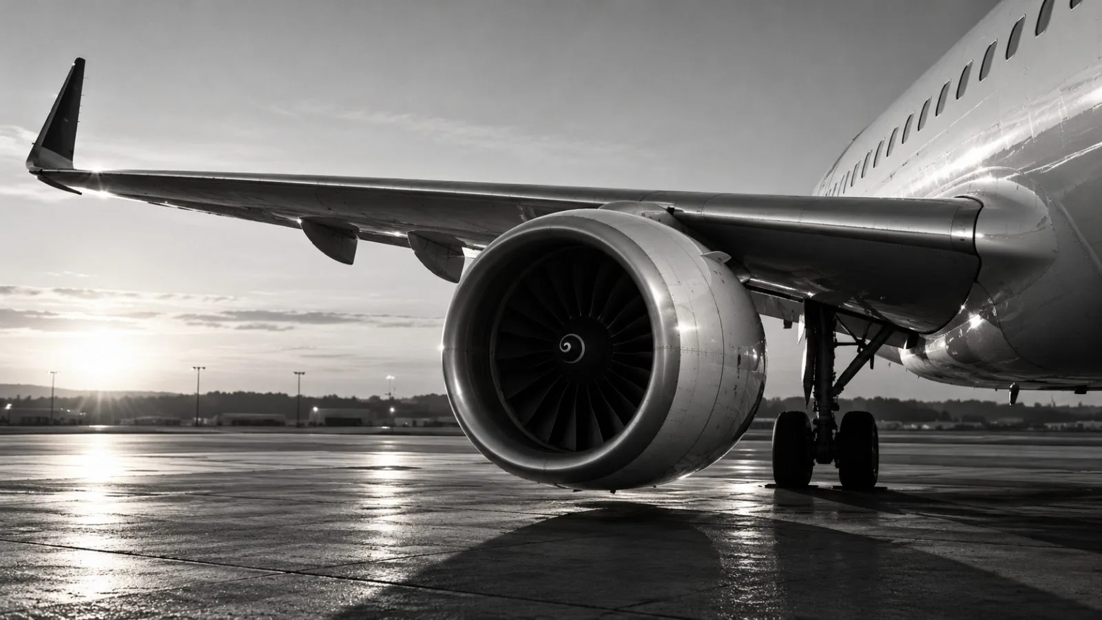 A passenger jet waits at an airport gate in early morning light / TokenPost.ai