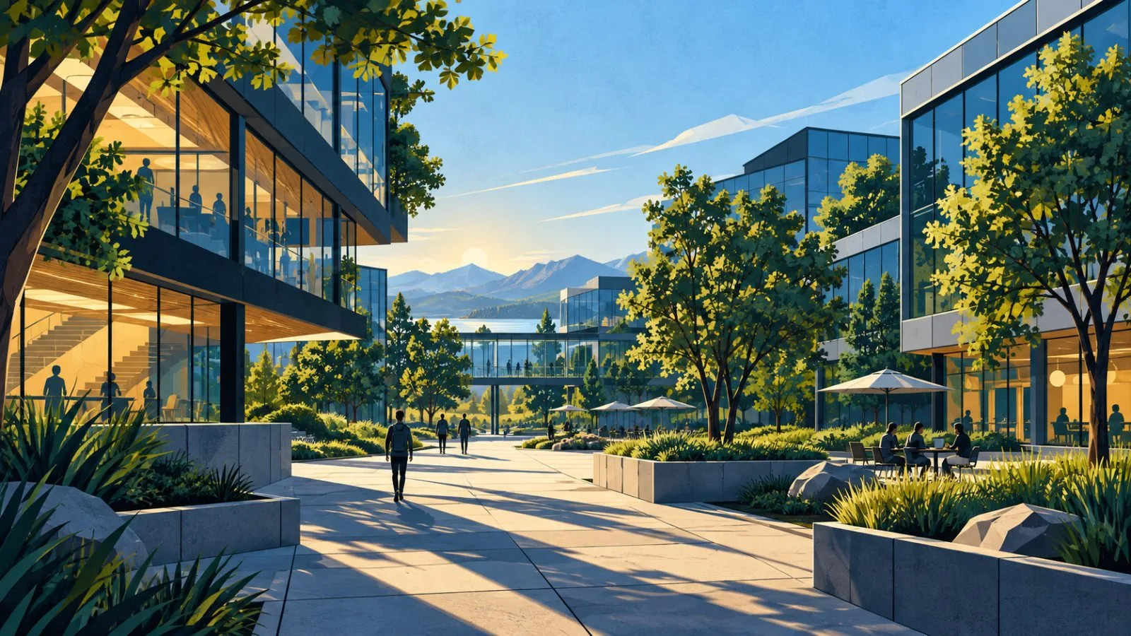 Modern technology campus glowing under clear morning skies / TokenPost.ai