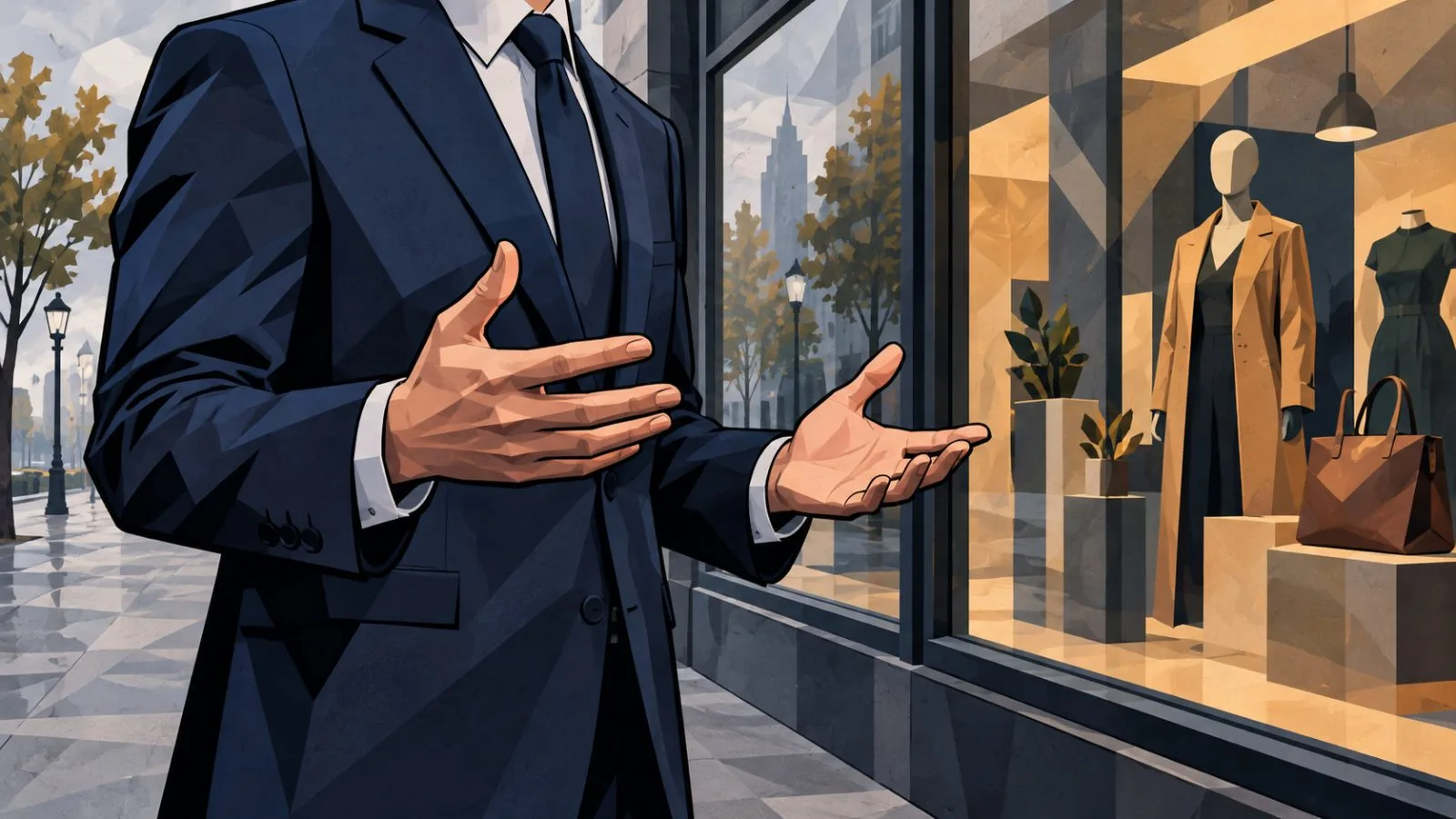 Hands gesture beside a quiet retail storefront in morning light / TokenPost.ai