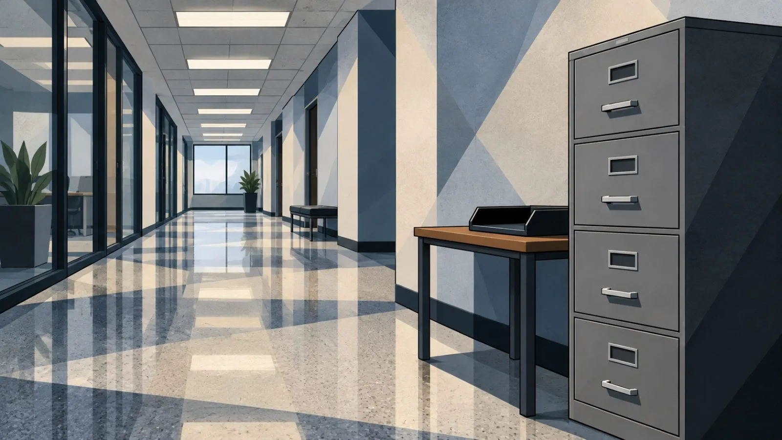 Closed filing cabinet beside an empty document intake tray / TokenPost.ai