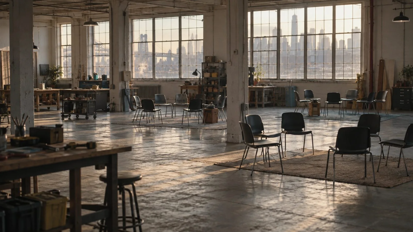 Empty workshop room prepared for a technical session / TokenPost.ai