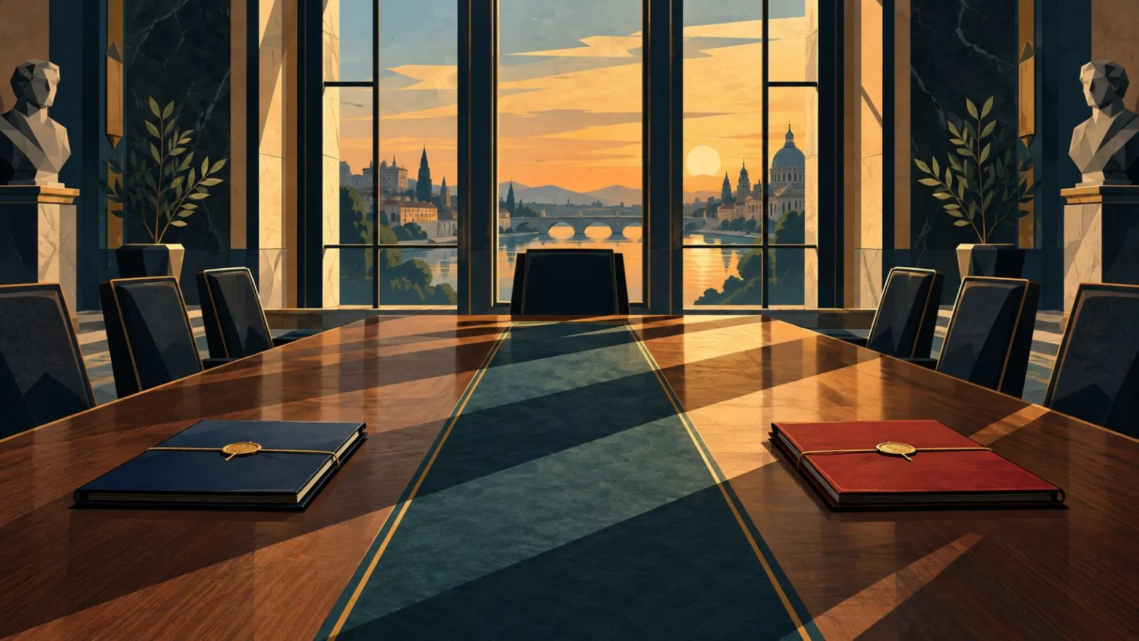 Two sealed folders rest apart on a negotiation table / TokenPost.ai