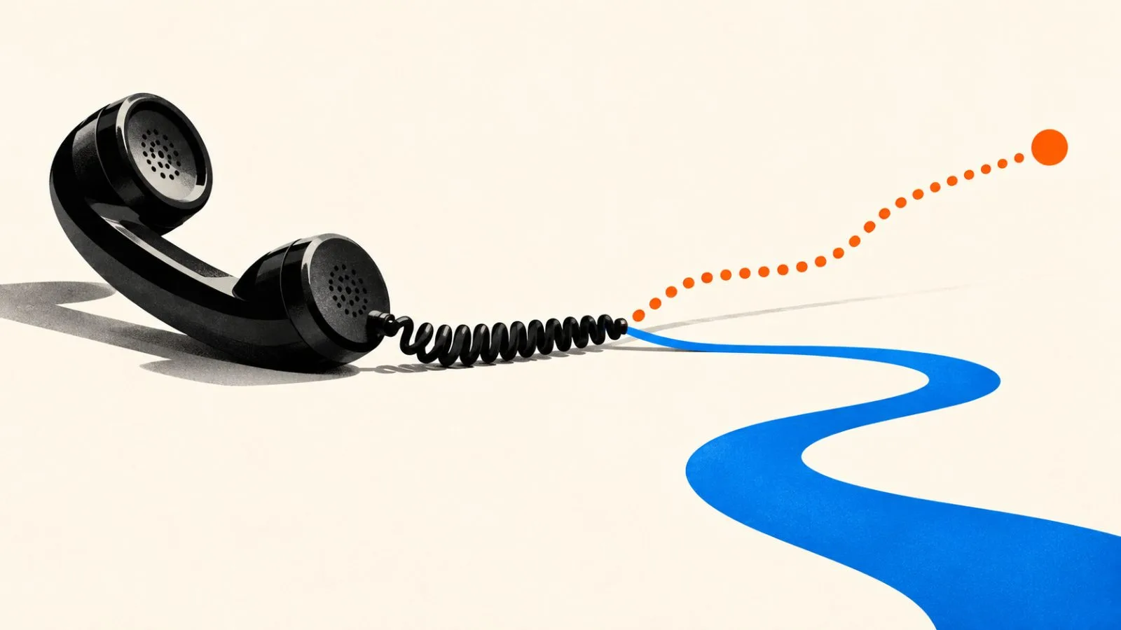 A black telephone handset rests beside a branching cord / TokenPost.ai