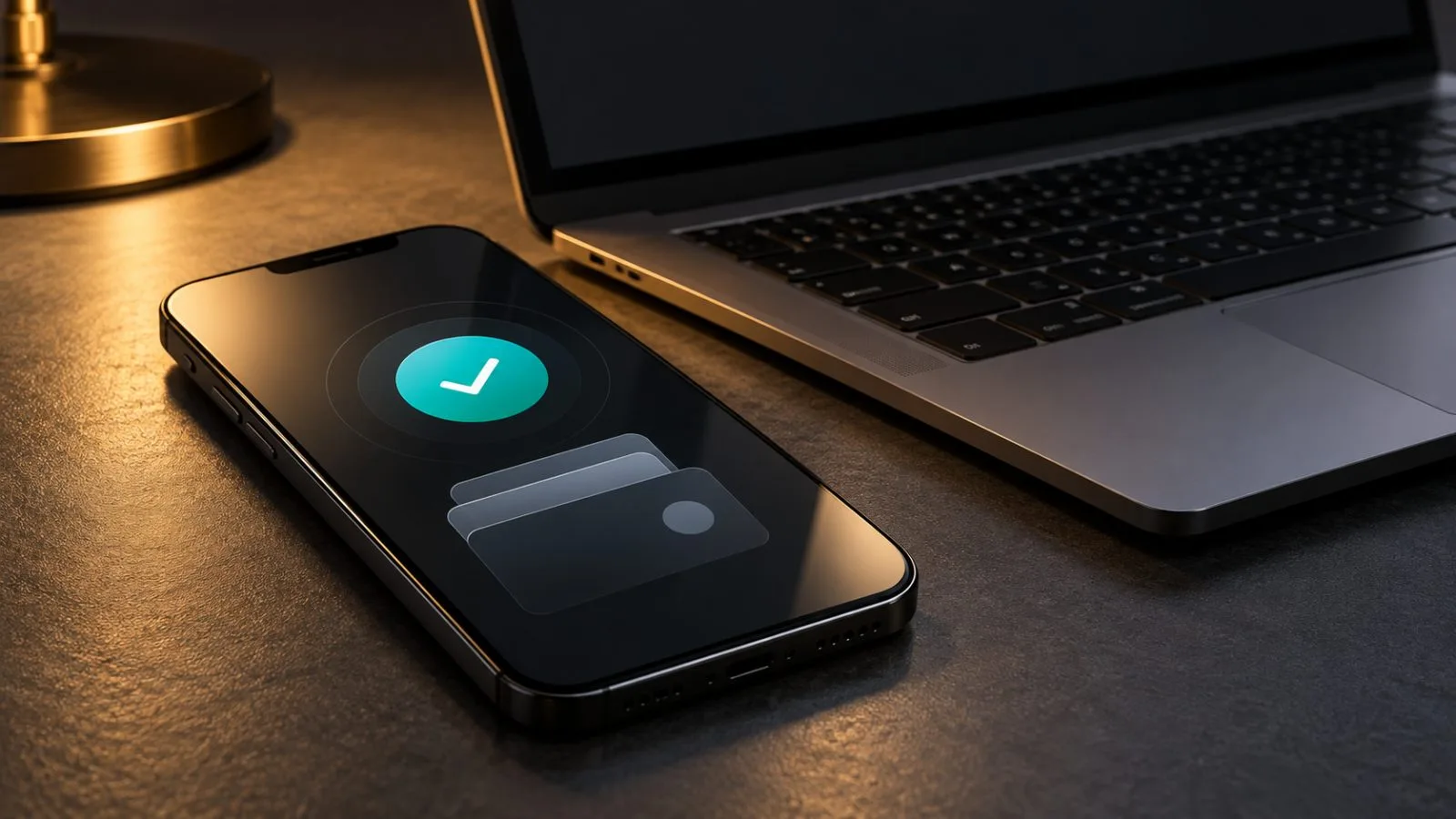 A phone displays a blank screen beside an open laptop. / TokenPost.ai