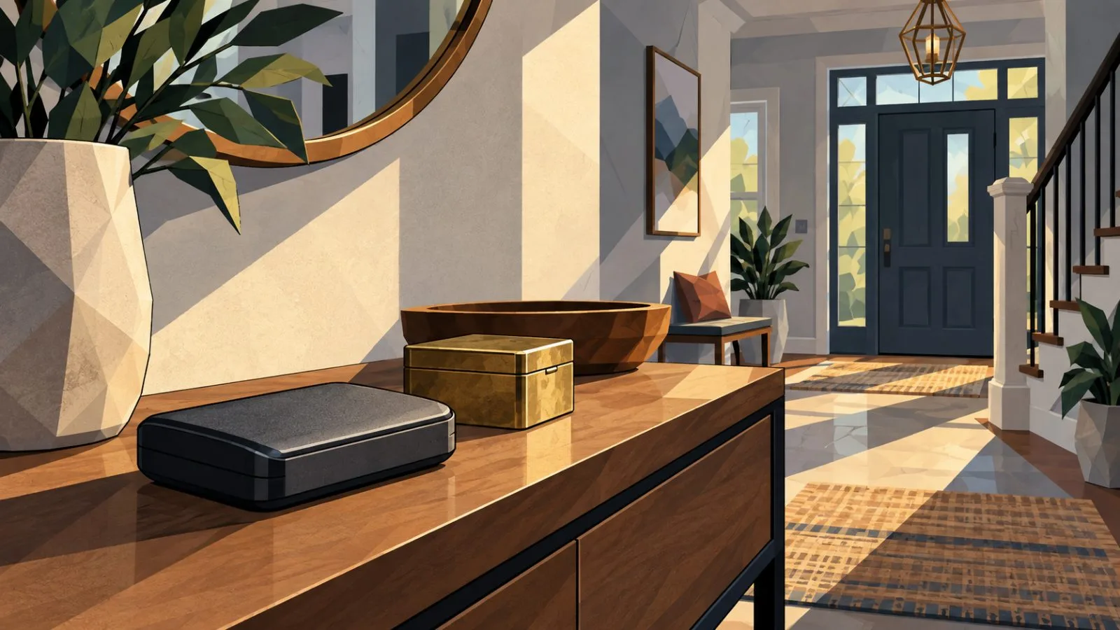 Closed hardware wallet beside a brass key box / TokenPost.ai