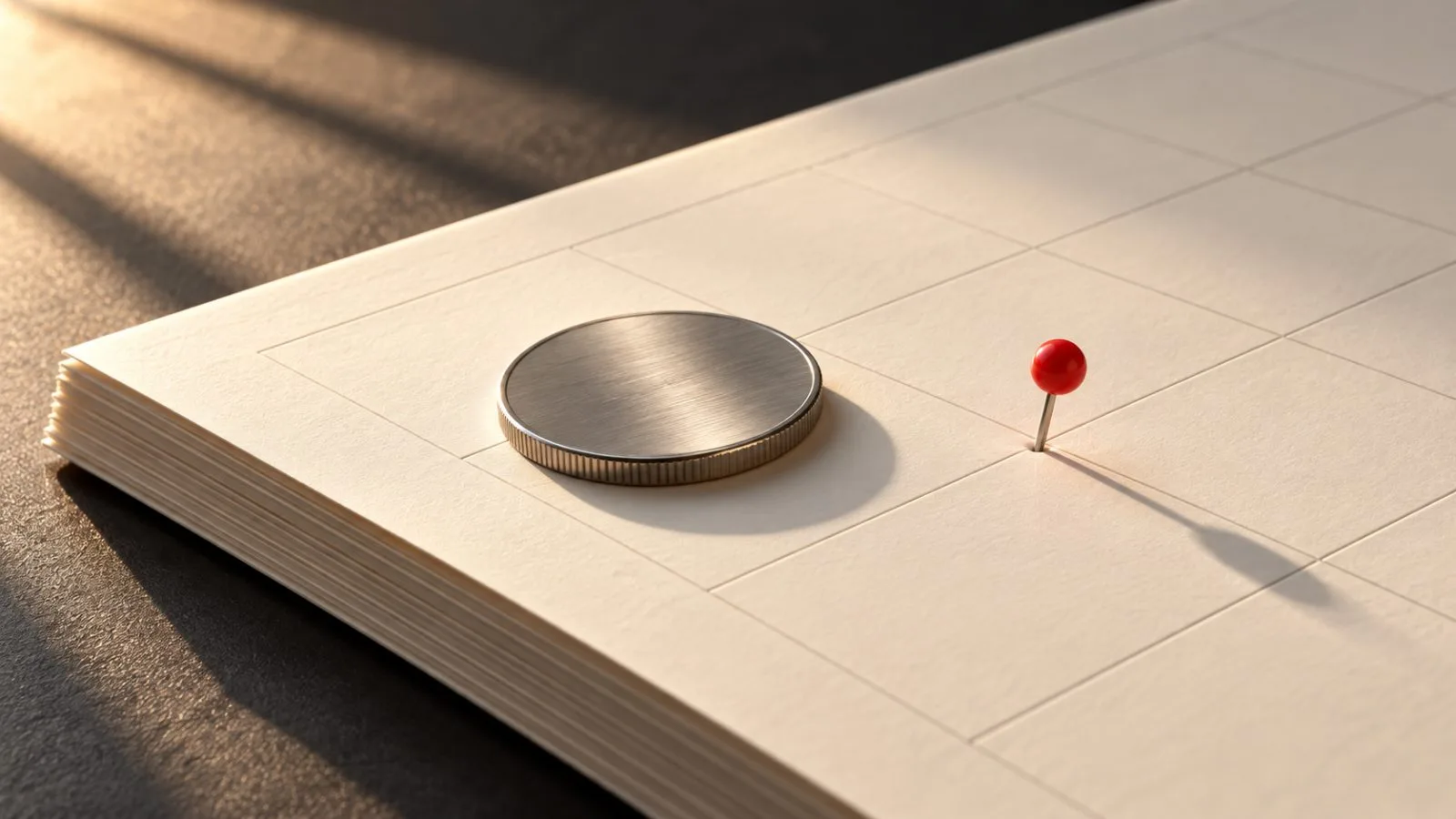 A brushed metal coin rests beside a marked calendar square / TokenPost.ai