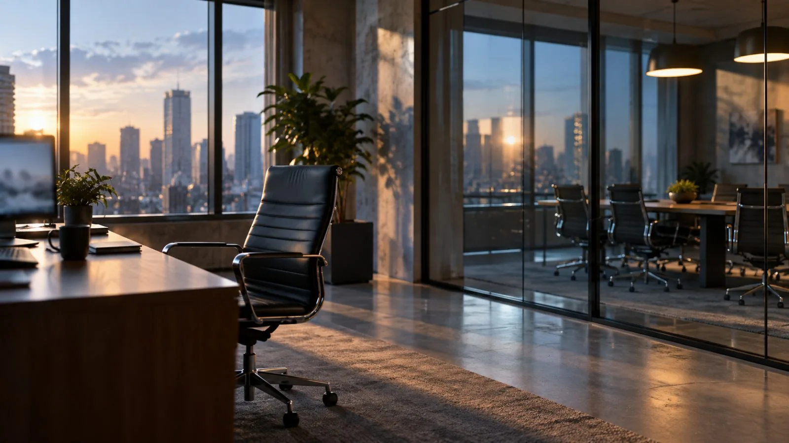 Vacant executive chair beside a glass conference room / TokenPost.ai