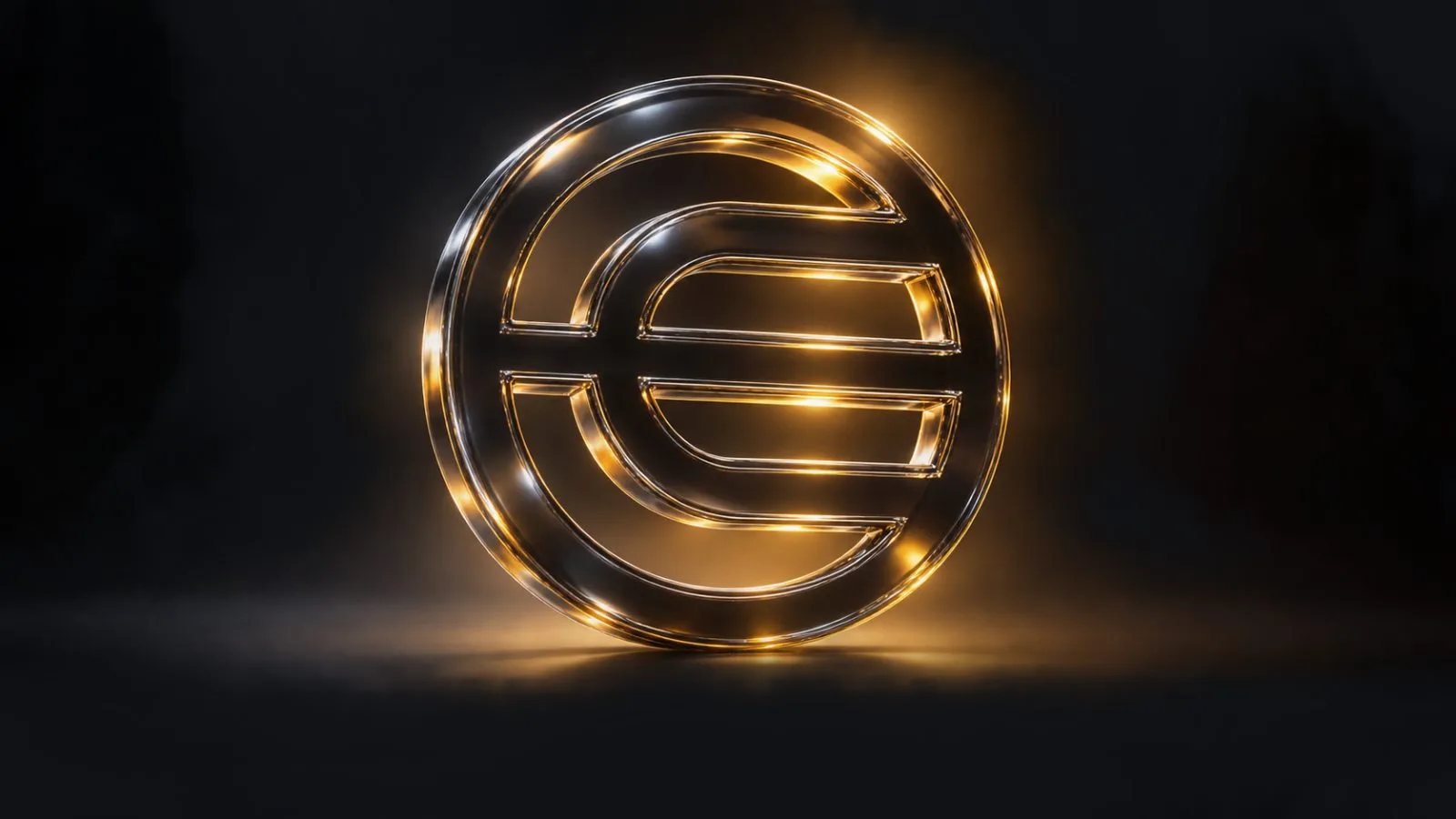 Metallic token resting on a dark exchange counter / TokenPost.ai