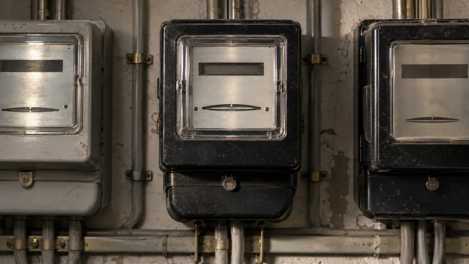 Electricity meters line a quiet apartment building utility room. / TokenPost.ai