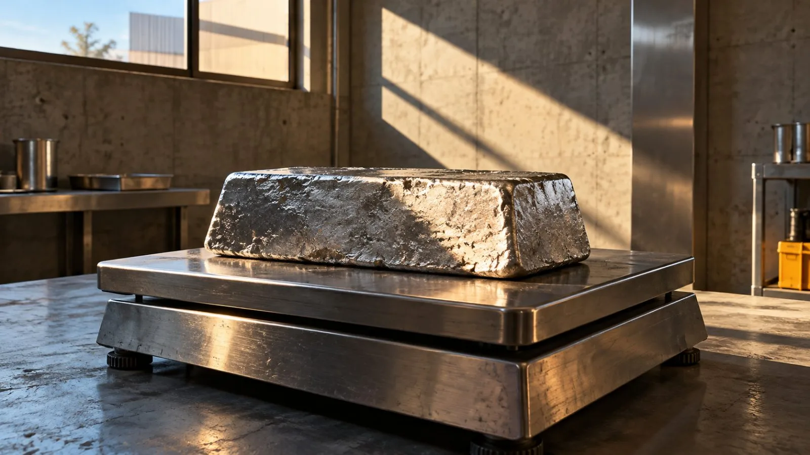 A metal ingot rests on an industrial weighing scale / TokenPost.ai