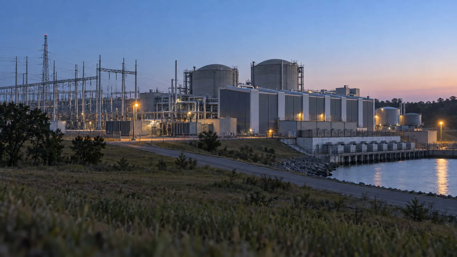 Transmission lines extend from a nuclear plant across open farmland / TokenPost.ai