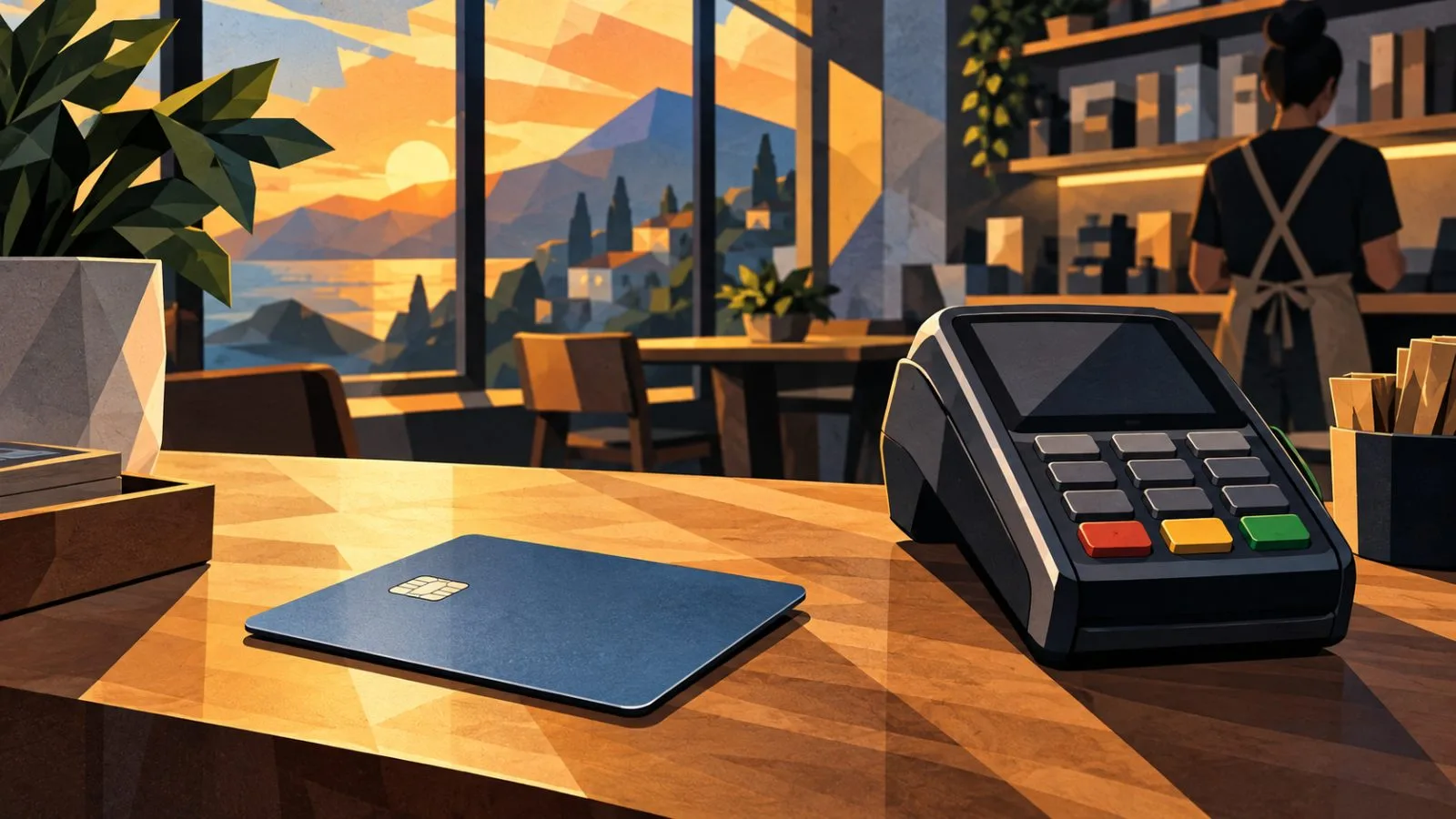 Payment card resting beside a terminal on a quiet counter / TokenPost.ai