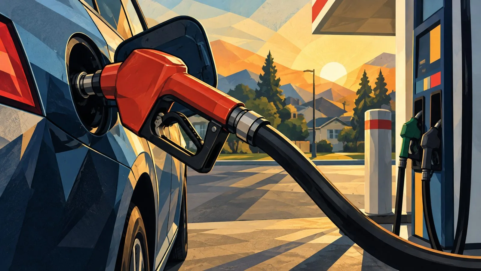 A gasoline nozzle rests beside a car at an outdoor station / TokenPost.ai