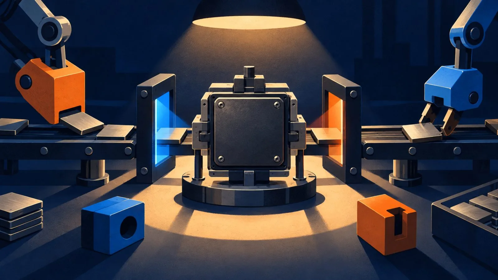 A sealed processor core sits within a modular testing frame / TokenPost.ai