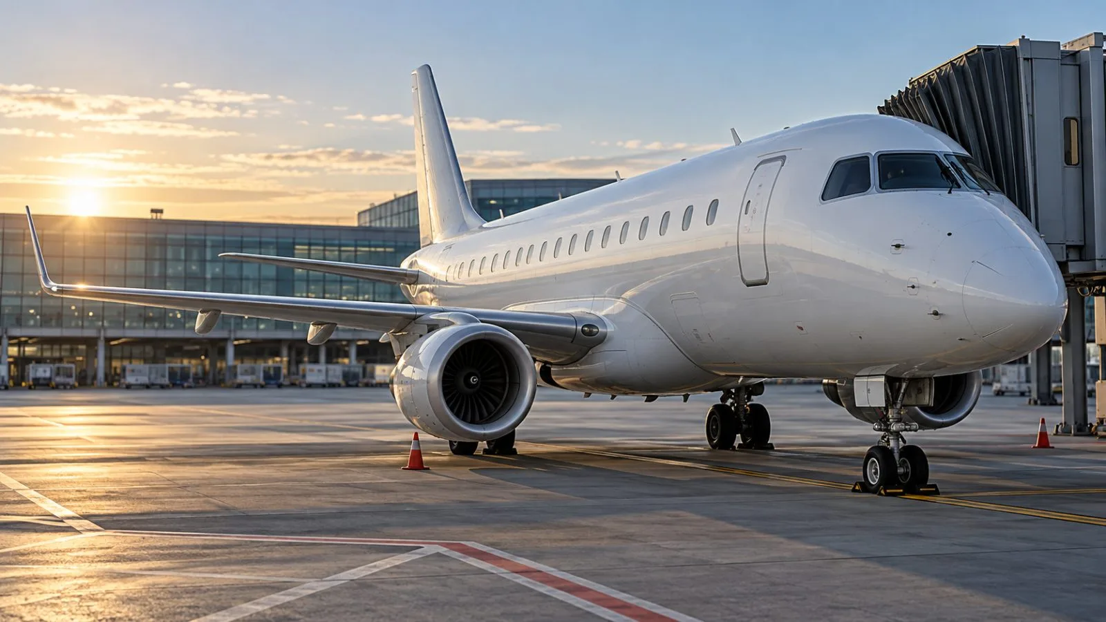 A regional jet waits at an airport gate in morning light / TokenPost.ai