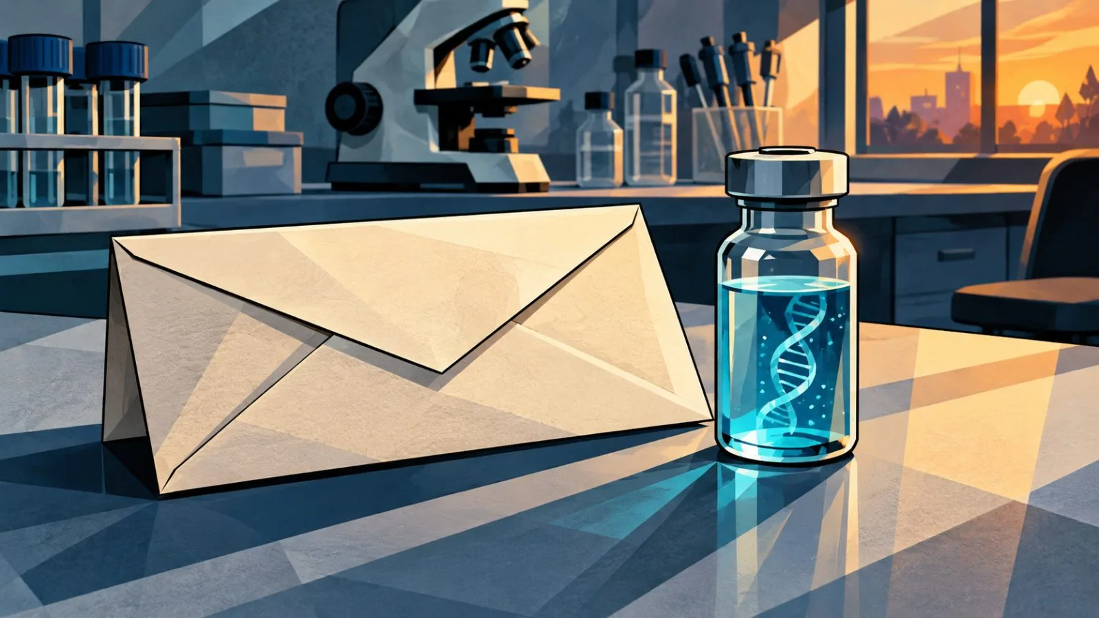 A medicine vial rests beside a sealed envelope in a laboratory / TokenPost.ai