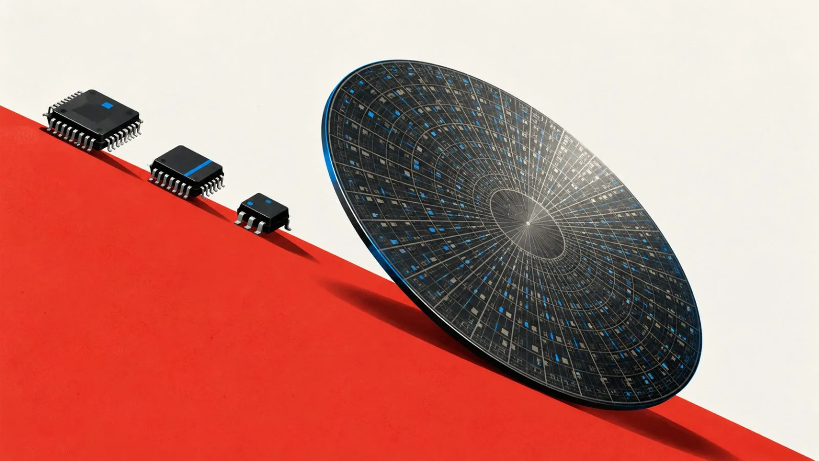 A gloved hand steadies a silicon wafer on an inspection stage / TokenPost.ai