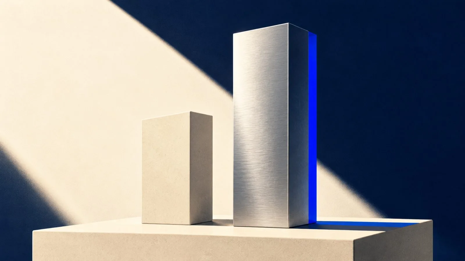A tall aluminum column stands beside a shorter metal block / TokenPost.ai