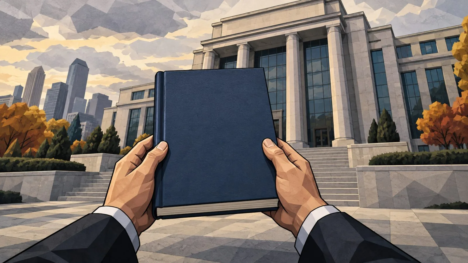 Bound compliance guidebook outside a government regulator’s headquarters / TokenPost.ai
