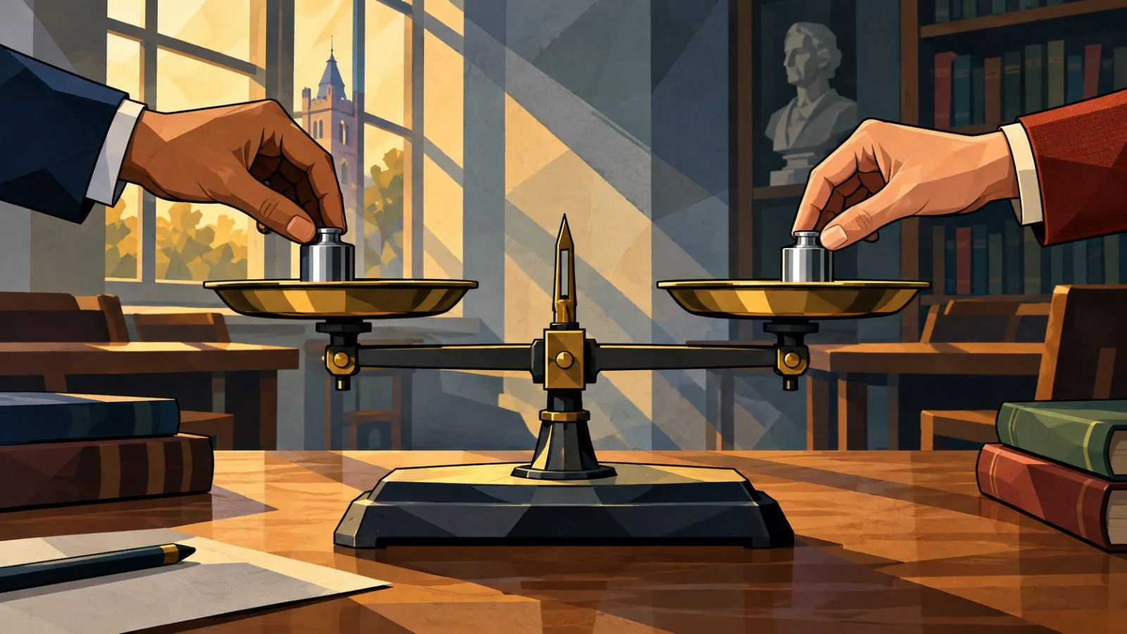 Unmarked metal markers balanced on a precision laboratory scale / TokenPost.ai