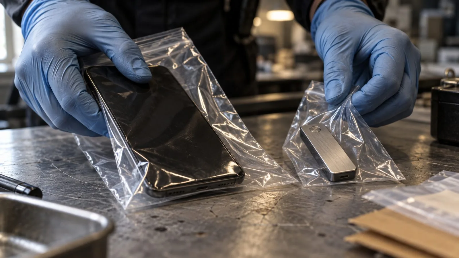 Evidence bags and a smartphone on a police table / TokenPost.ai