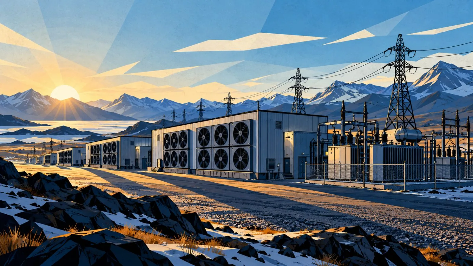 Ventilation units line the exterior of a remote mining facility / TokenPost.ai