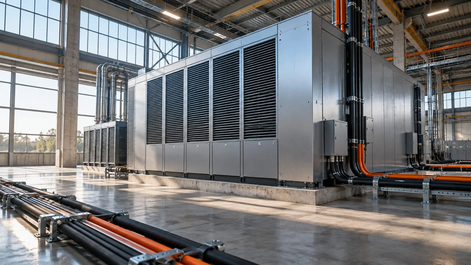 A modular data center enclosure sits on a factory floor / TokenPost.ai