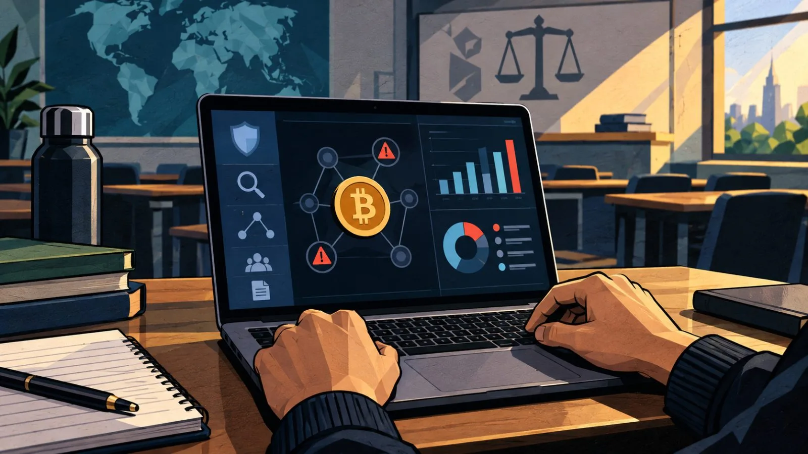 Hands review a training module beside a laptop / TokenPost.ai