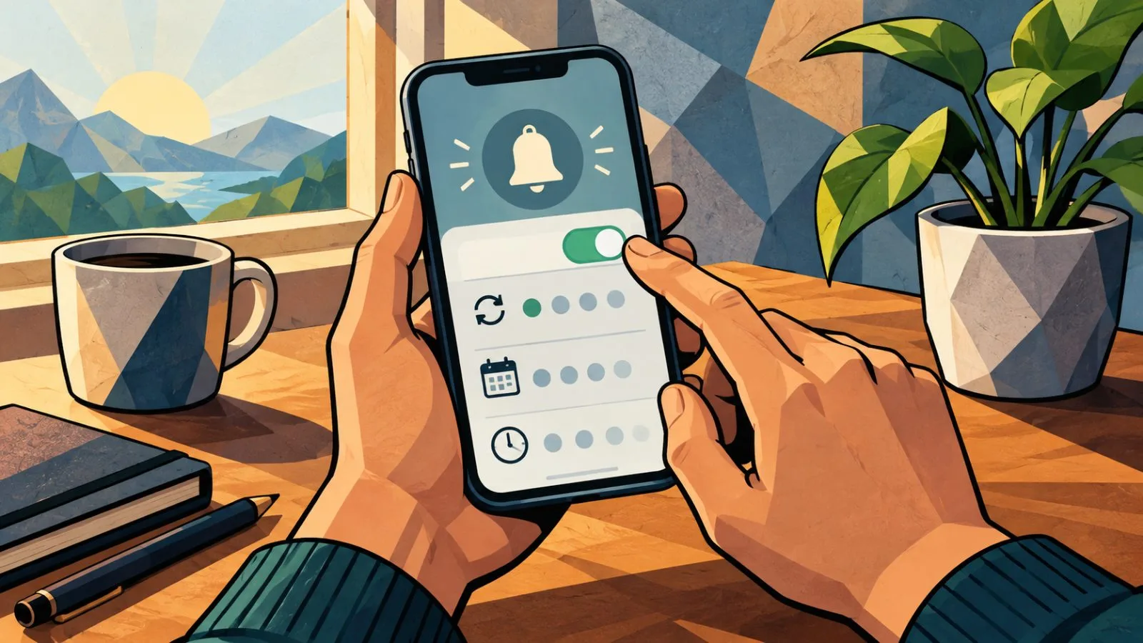 Hand adjusting a recurring reminder on a smartphone / TokenPost.ai