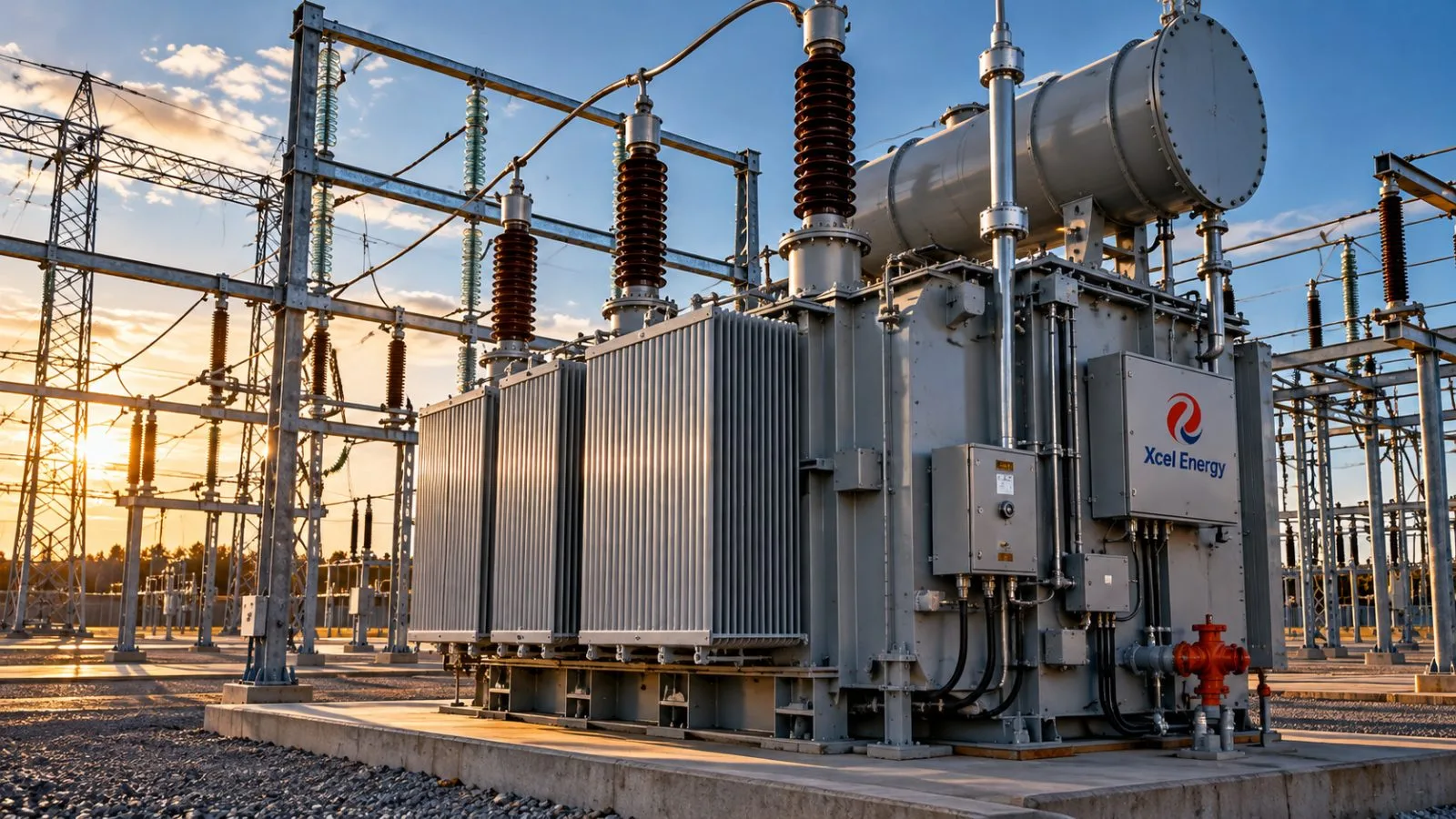 Transmission lines recede behind a utility transformer in afternoon light / TokenPost.ai