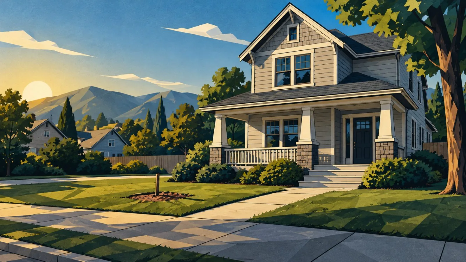 Quiet suburban house beneath warm late afternoon sunlight / TokenPost.ai