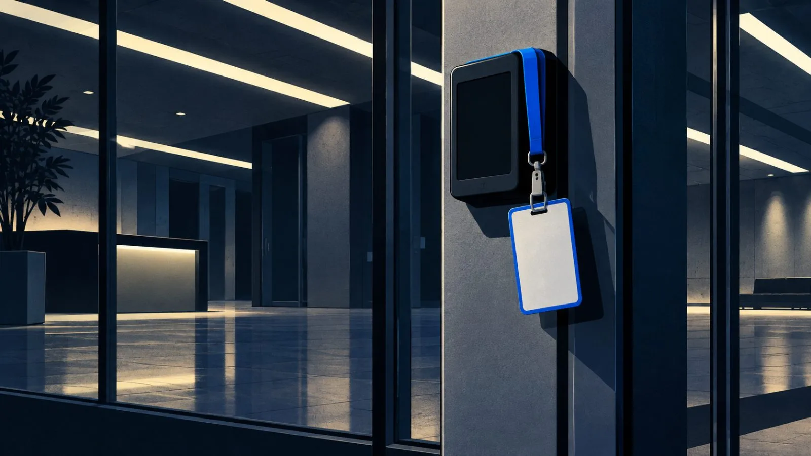 An access badge hangs from a darkened entry reader / TokenPost.ai