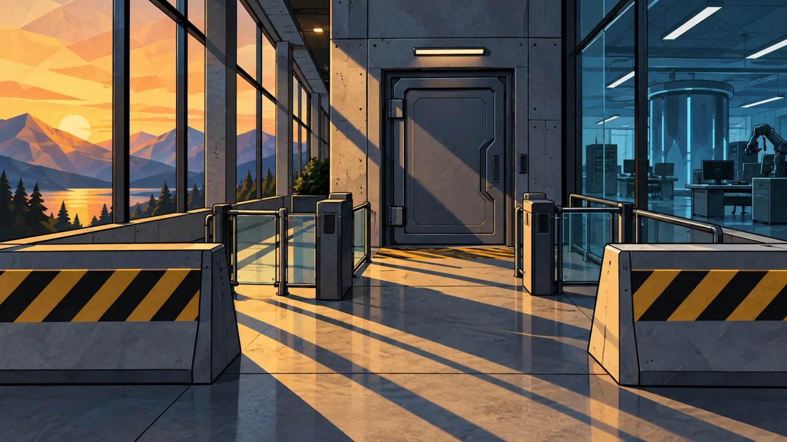 Empty inspection corridor outside a secure research laboratory / TokenPost.ai