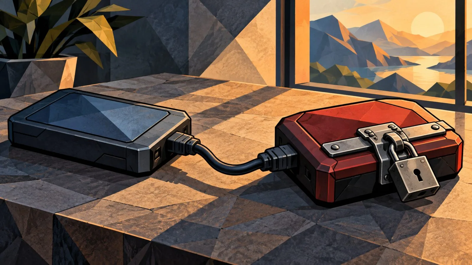 Connected channel devices beside a secured metal latch / TokenPost.ai