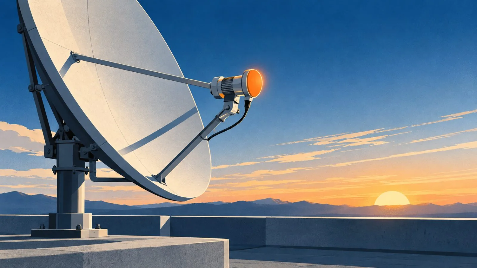 Compact amplifier mounted beside a satellite dish feed arm / TokenPost.ai