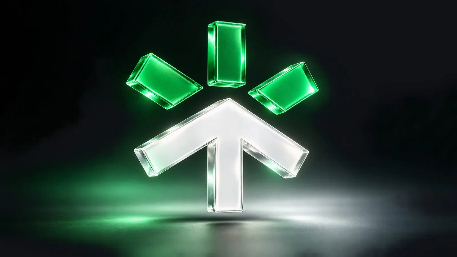 Unmarked metallic token on an acrylic pedestal under market lights / TokenPost.ai