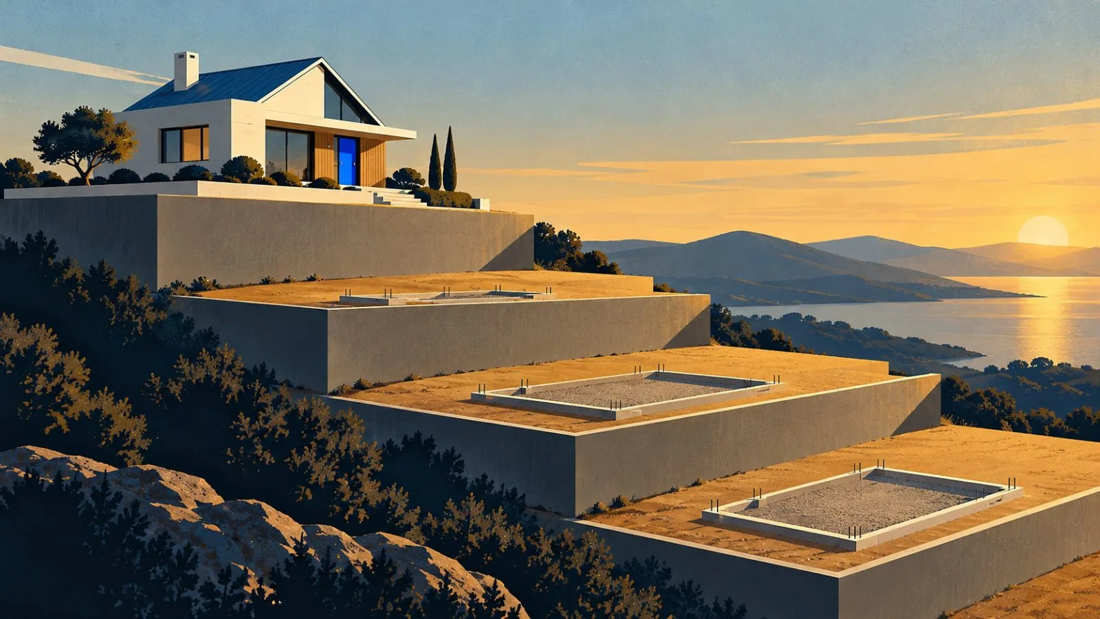 A new single-family home rises above graded residential lots / TokenPost.ai