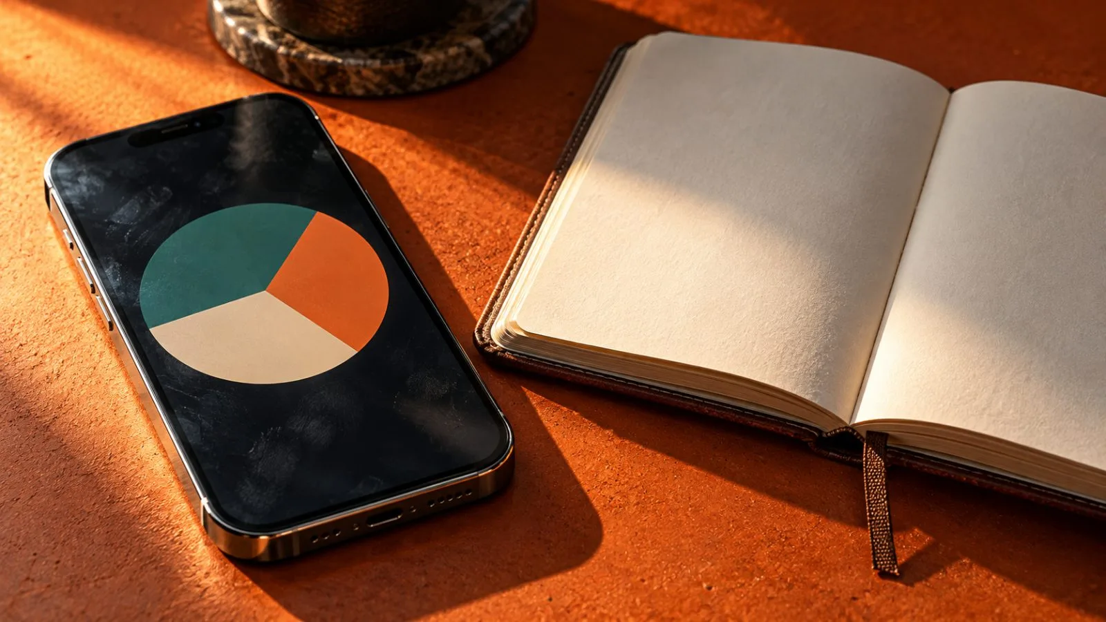 A phone shows a segmented score beside an open trading journal / TokenPost.ai