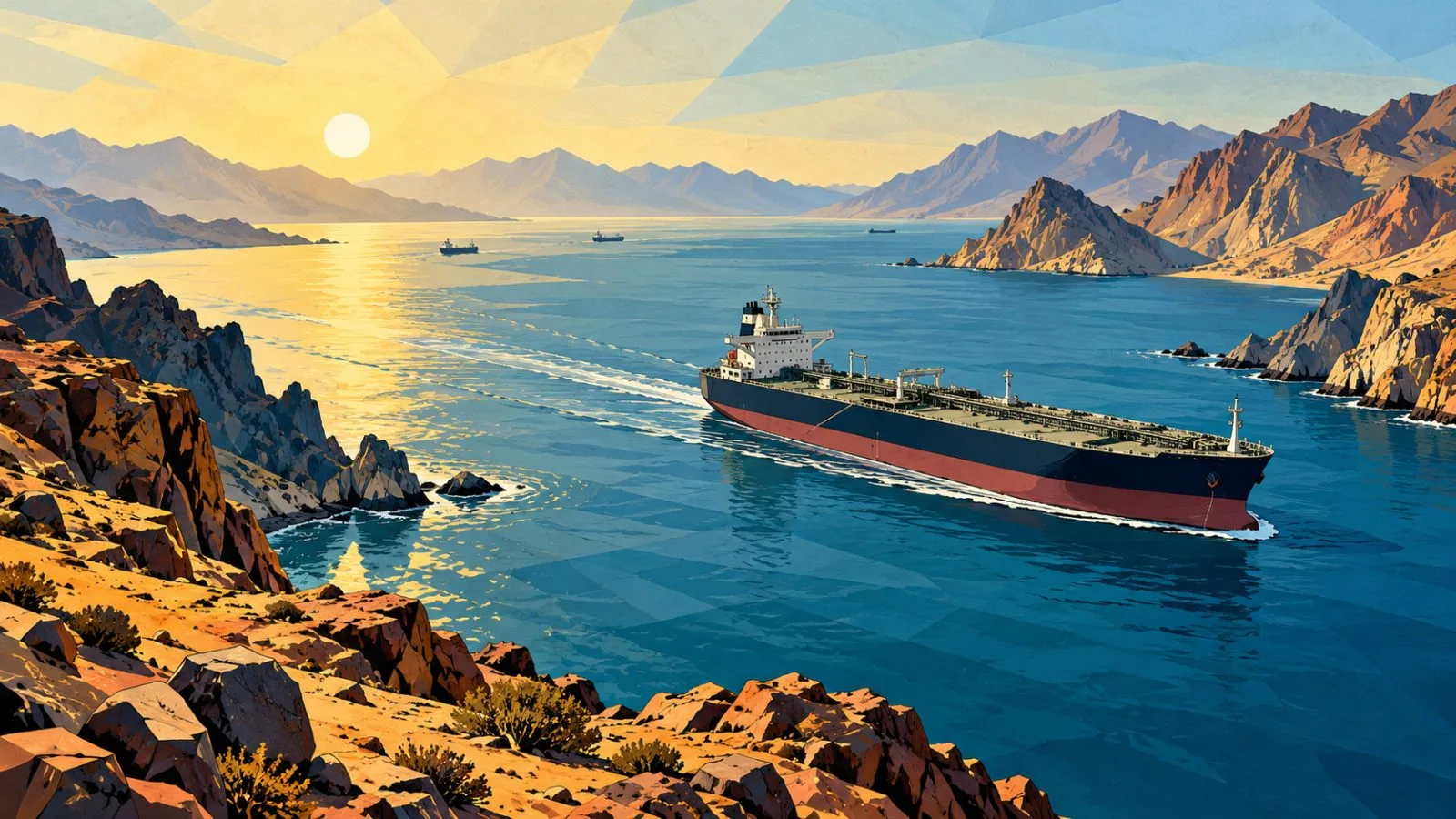 Commercial tanker crossing open water near rugged coastal cliffs / TokenPost.ai