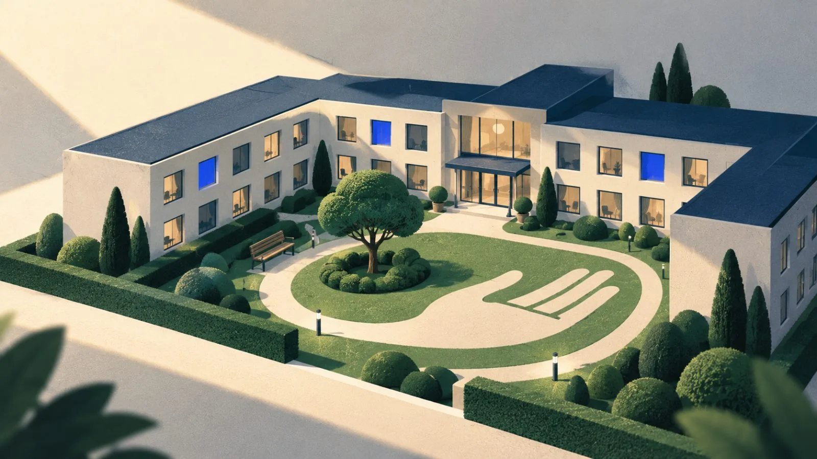 A miniature assisted living community model in morning light / TokenPost.ai