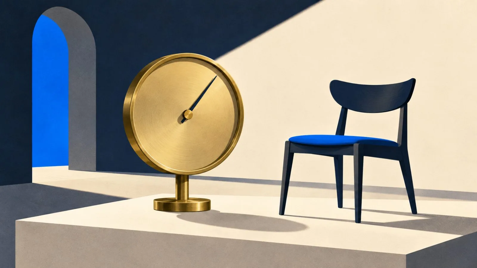 A brass gauge holds steady beside an empty chair / TokenPost.ai