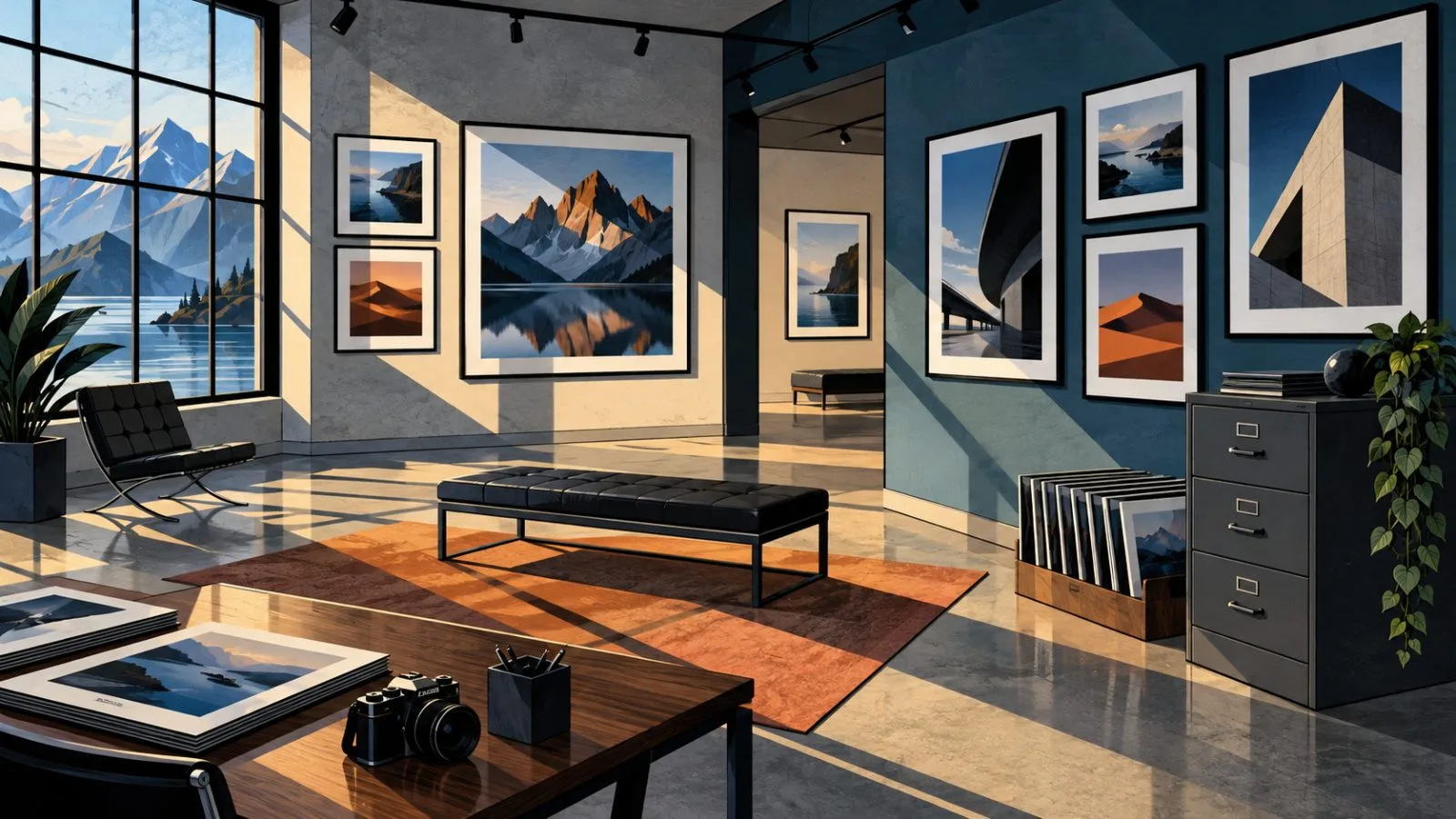 Framed photographs line a quiet commercial gallery wall / TokenPost.ai